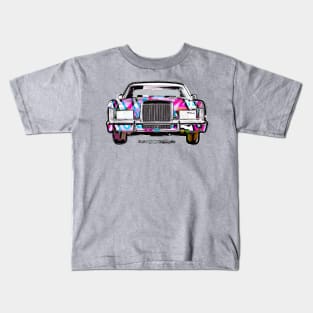 Lincoln Continental Mark V Town Car (black bg) Kids T-Shirt